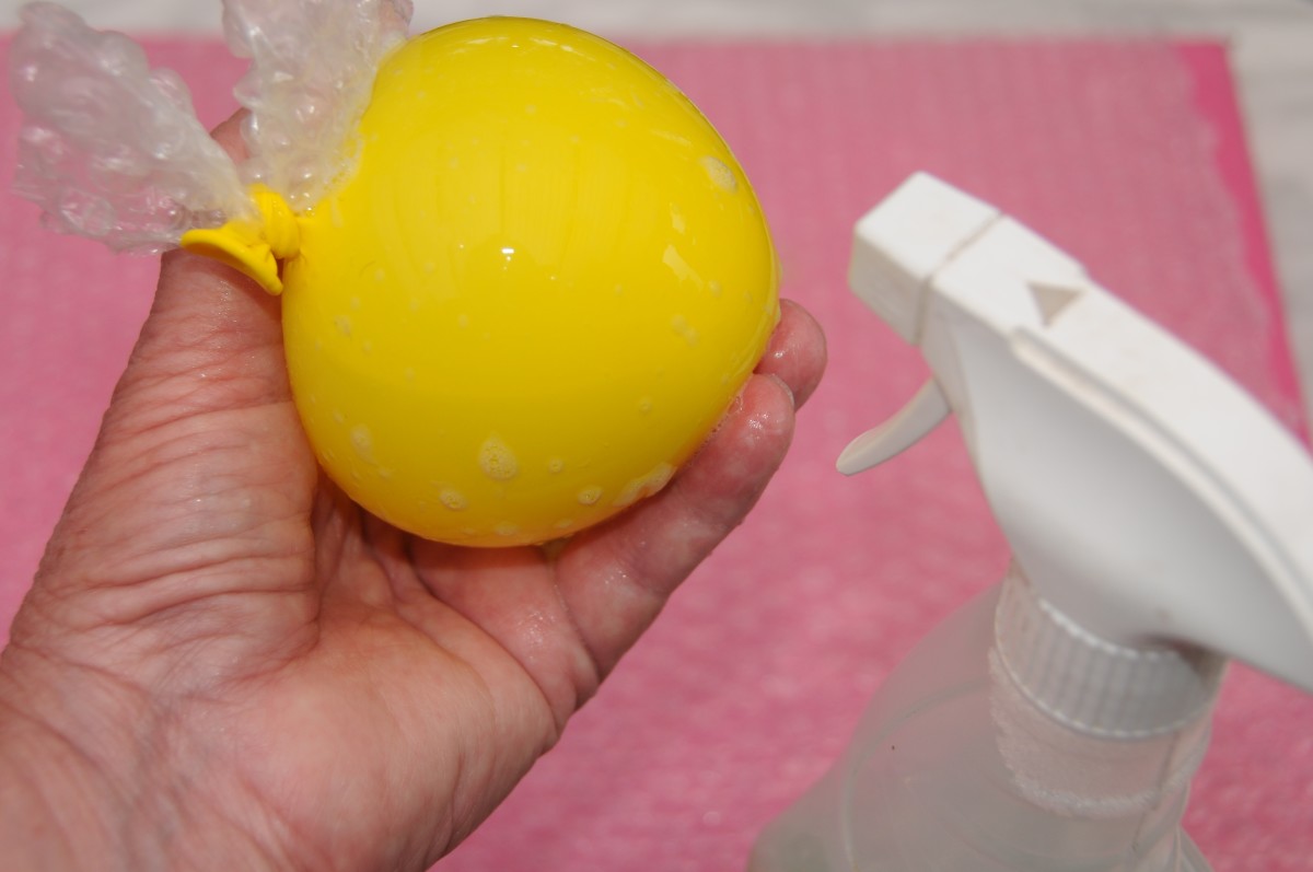 Spray Hot Soapy Water onto the Inflated Party Balloon