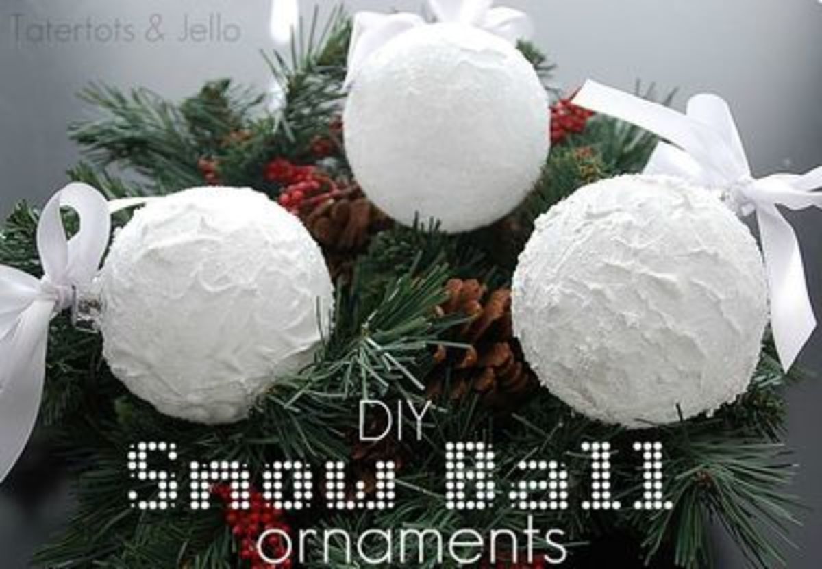 Faux snowball ornaments