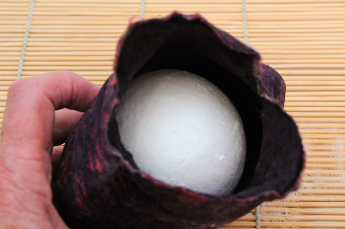 The ball will fit loosely into the cavity. Remove the Polystyrene Ball from the Cavity