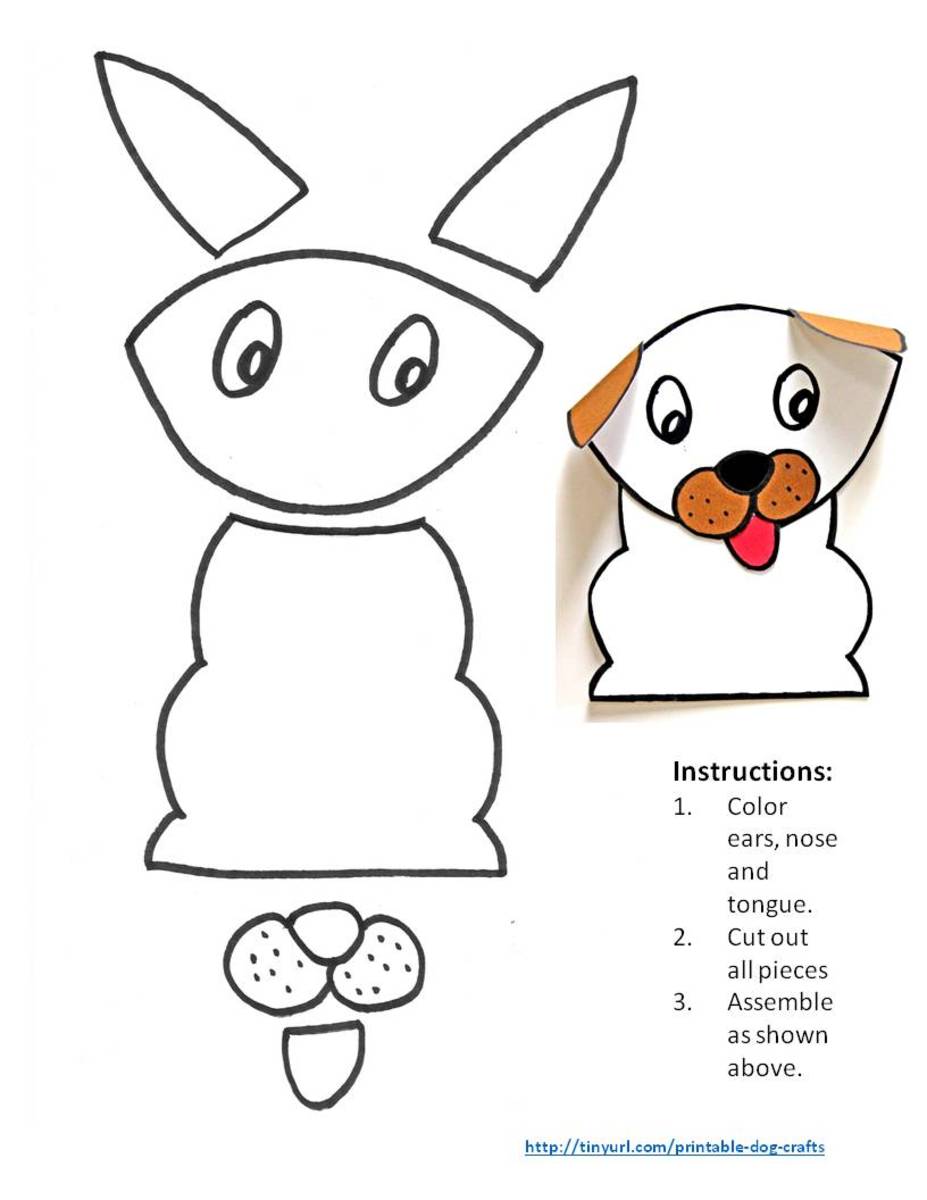 Printable Dog Patterns With Simple Shapes For Kids Crafts FeltMagnet