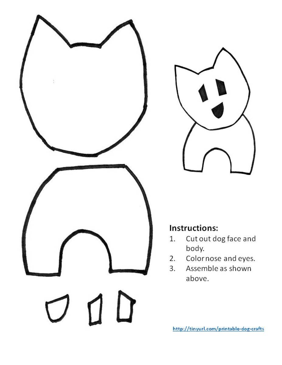 Template for dog with perky ears