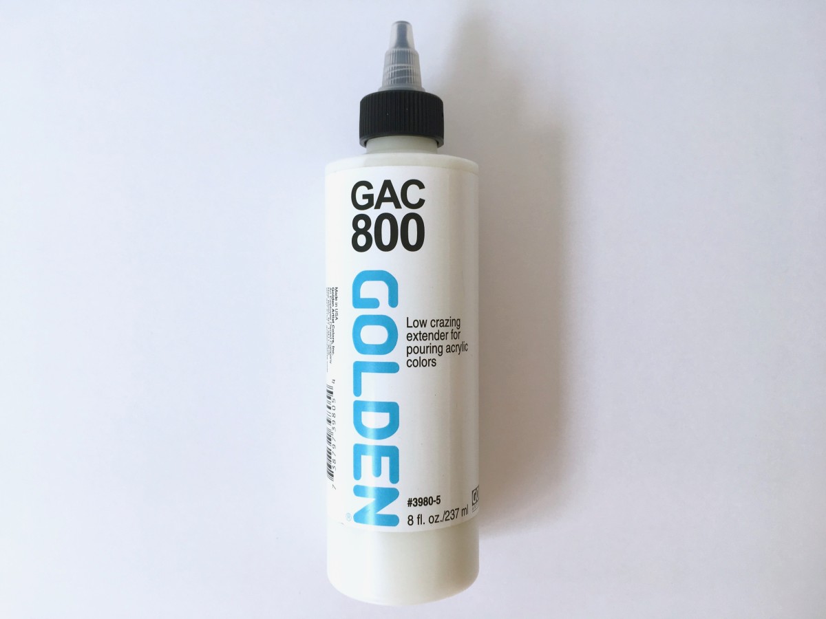 Golden GAC 800 is an acrylic polymer medium that can be mixed with acrylic paints for pouring.