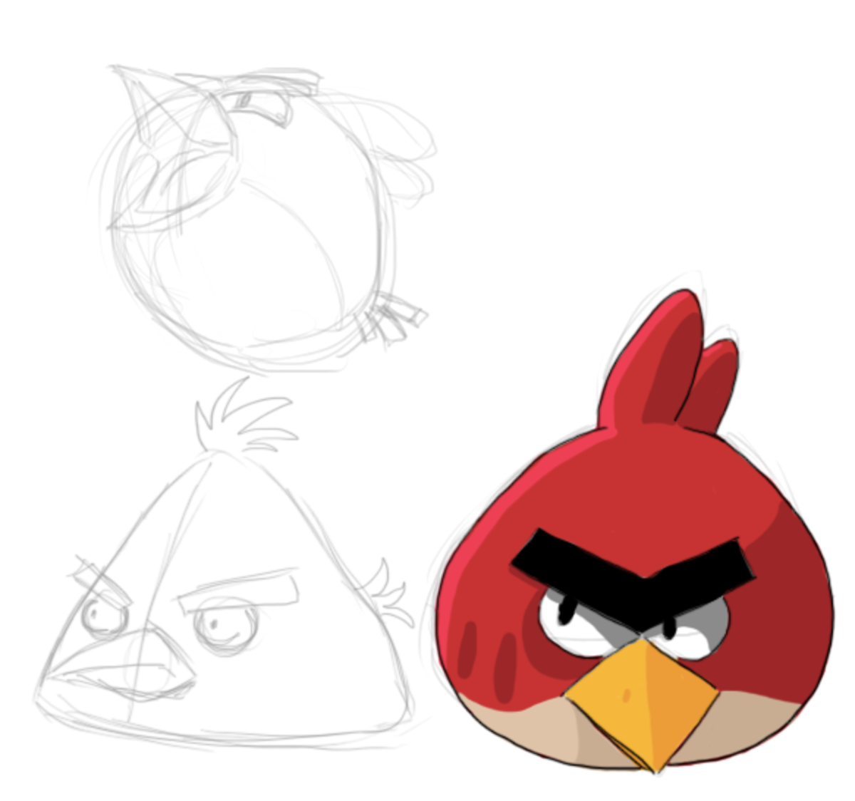 How to Draw Red Angry Birds in Pencil - Artist Rage - Costin Craioveanu-saigonsouth.com.vn