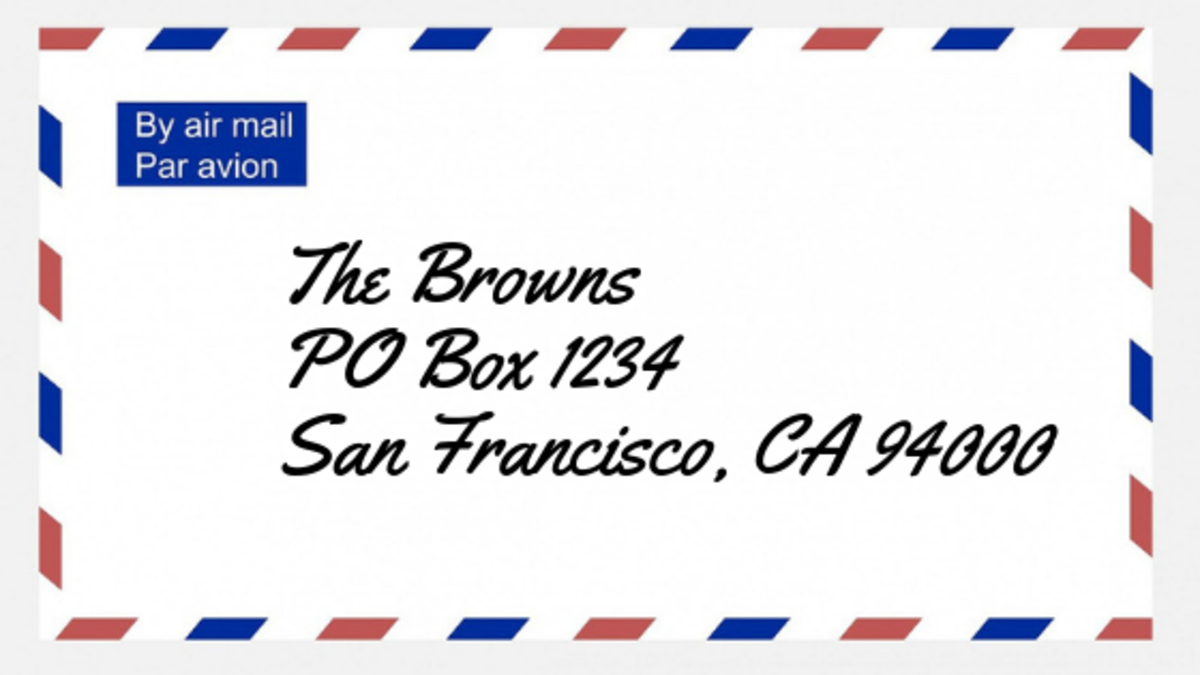 Po Box Label Example