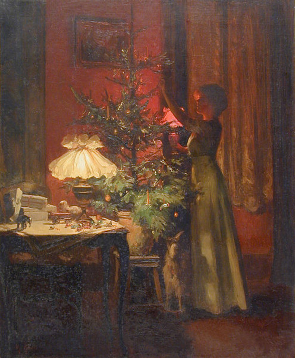 'Decorating the Christmas Tree' by Marcel Rieder, 1898