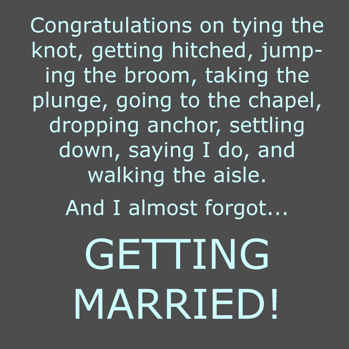 Wedding congratulations messages.