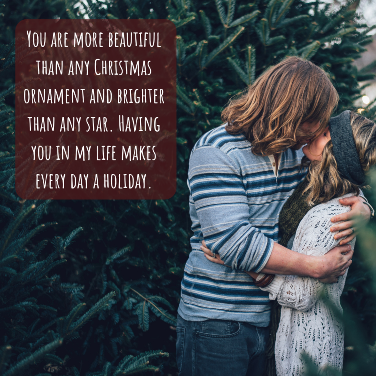 Don't be afraid to get a little cheesy when writing a Christmas card for your special someone. 