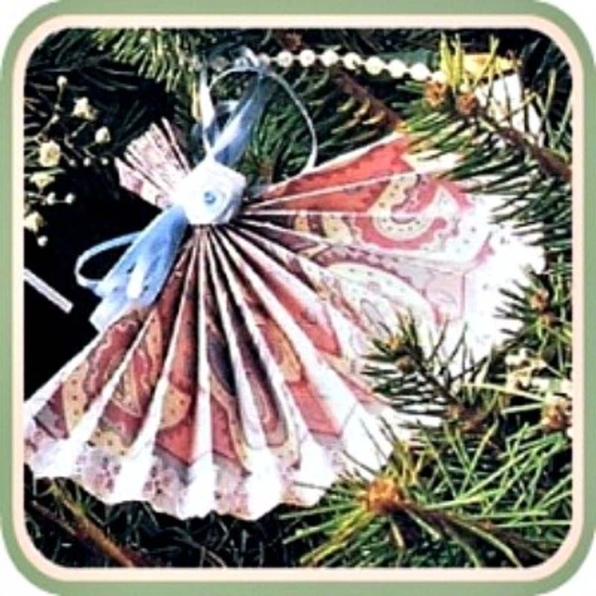 Victorian Style Paper Fan Ornament
