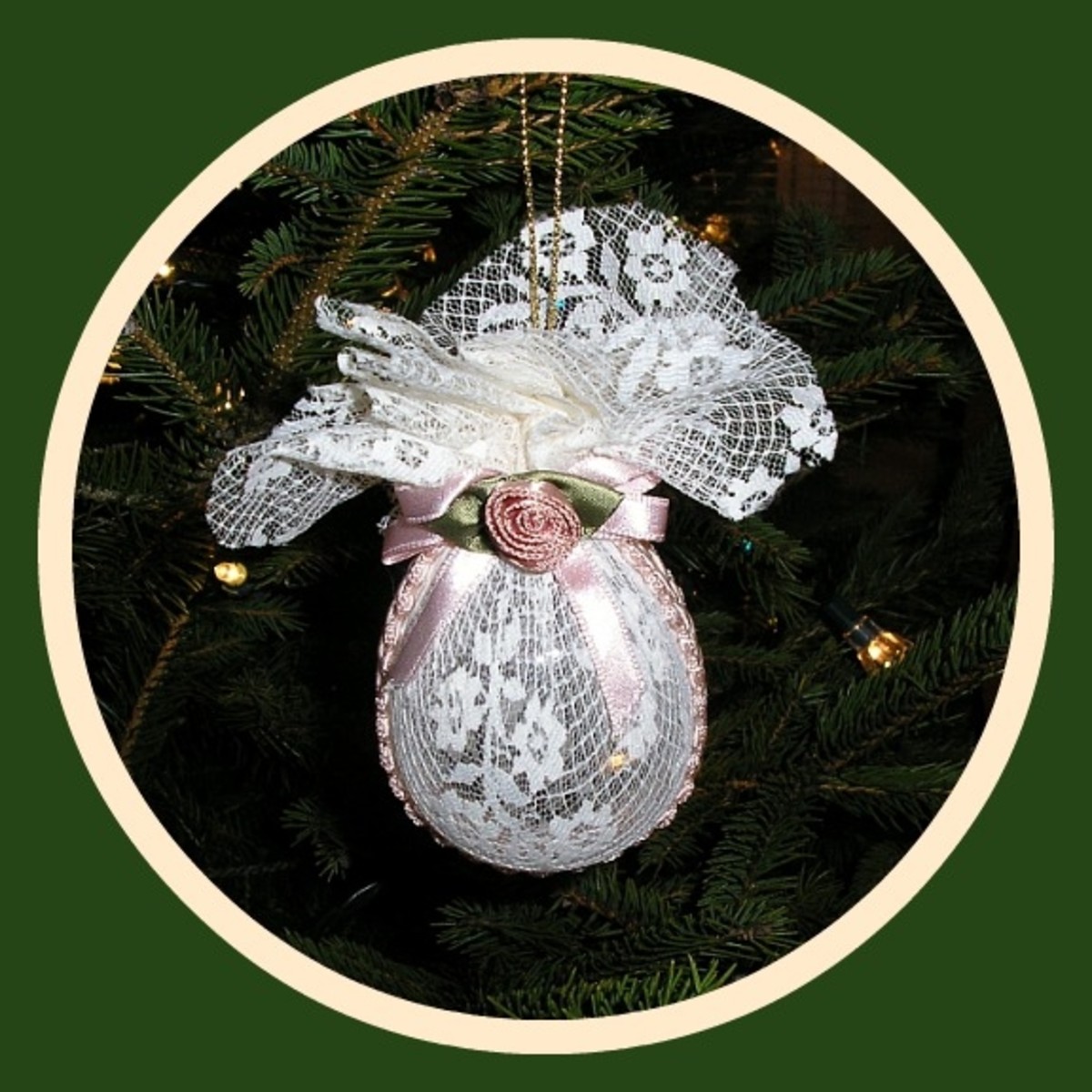 Homemade Victorian Lace Christmas Ornament