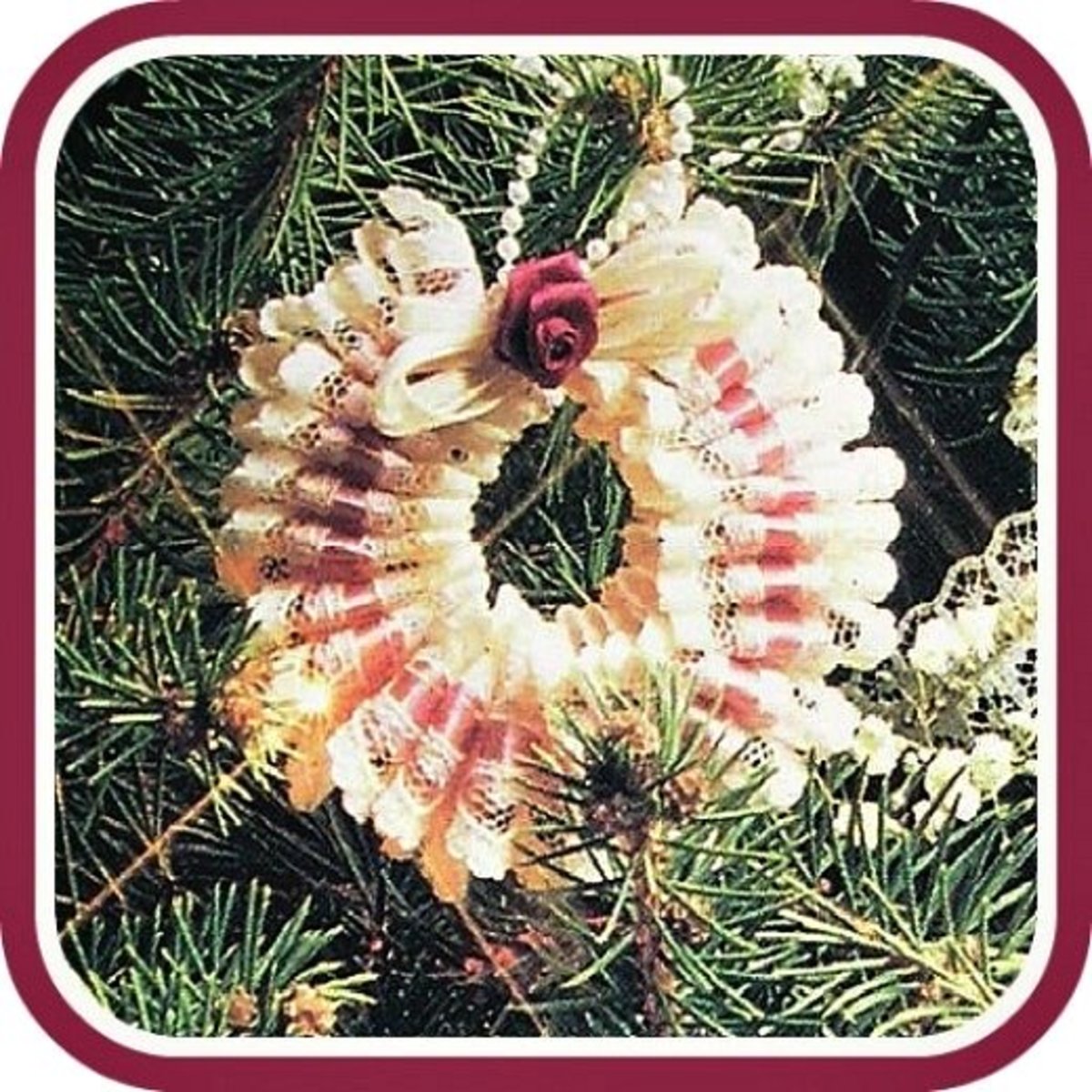 Victorian Ribbon Lace Wreath Ornament