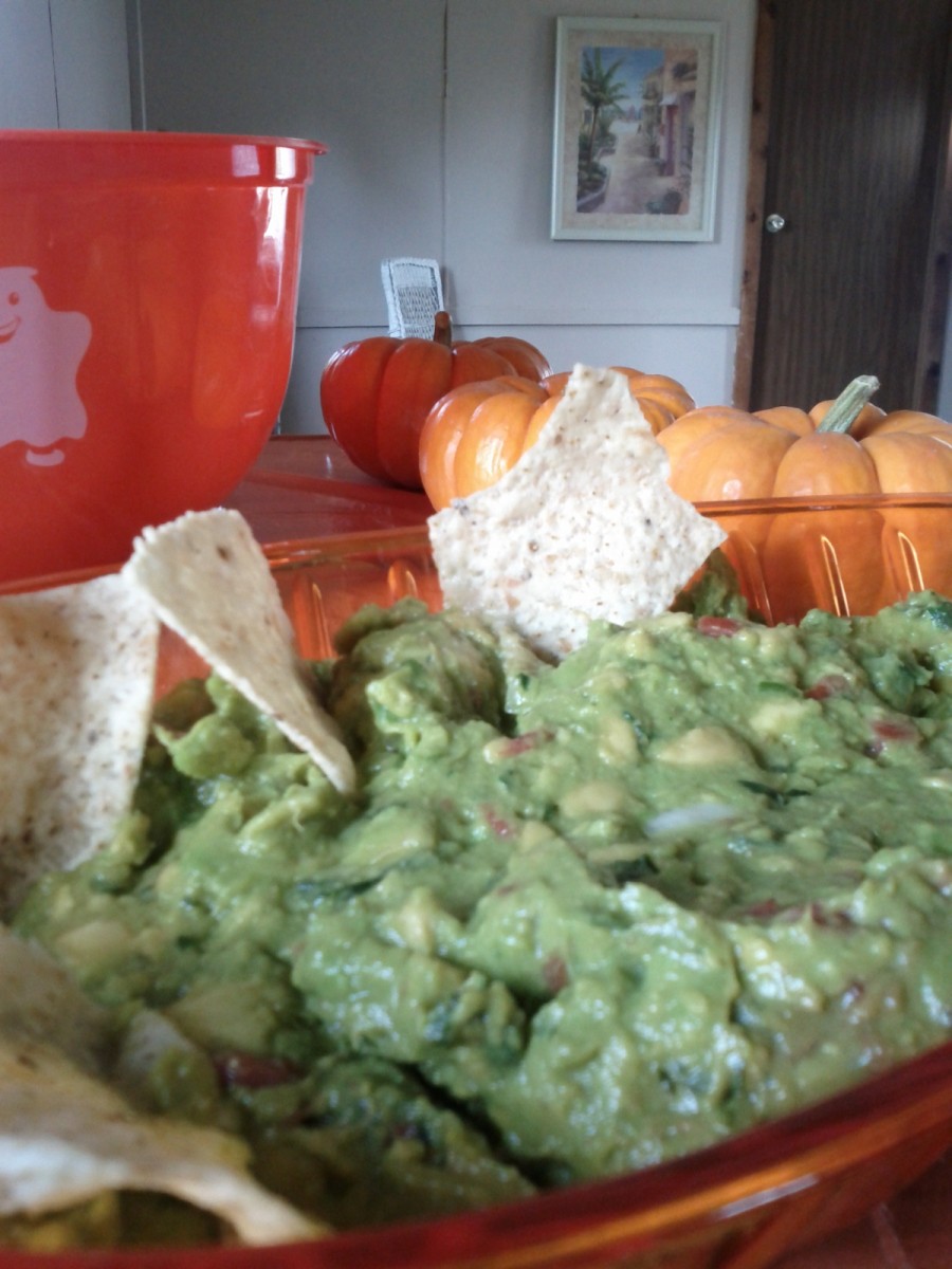 Give guacamole dip a slimy new name to make it Halloween-centric.