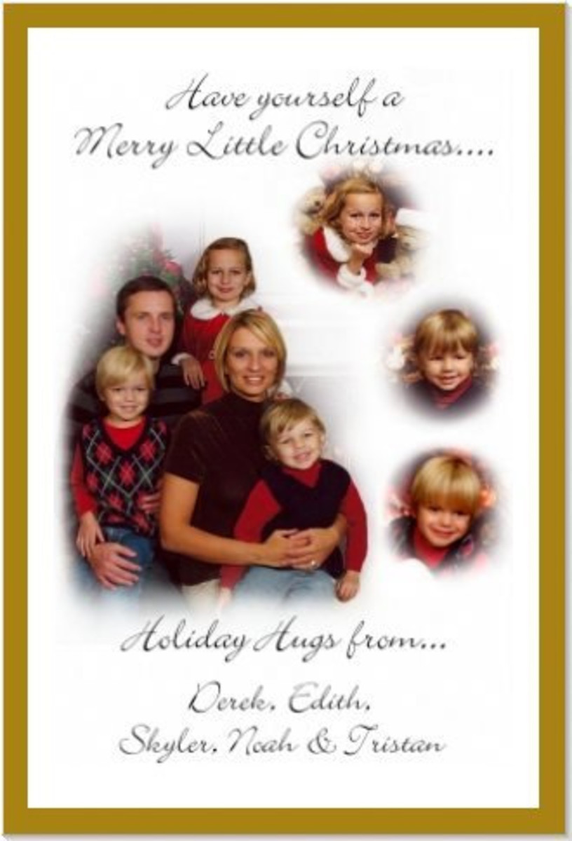 This fun family Christmas card uses photographs to personalize it.