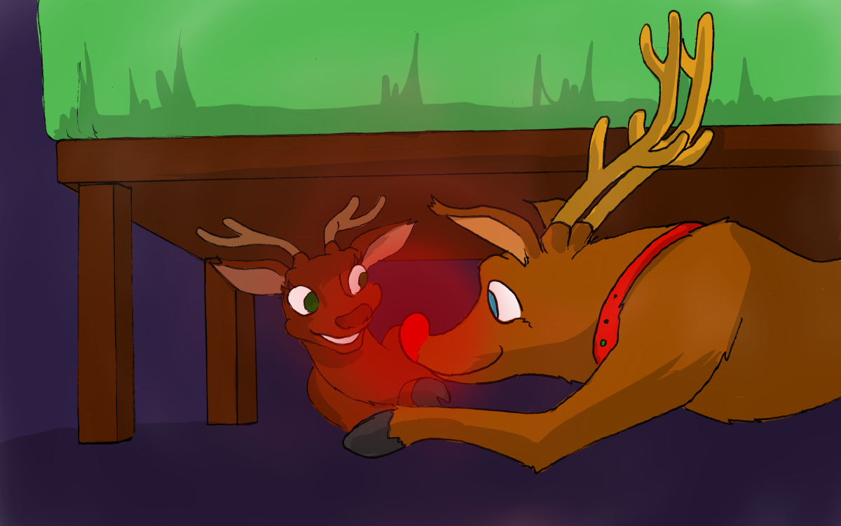 Rudolph sure has an advantage during hide-and-seek.