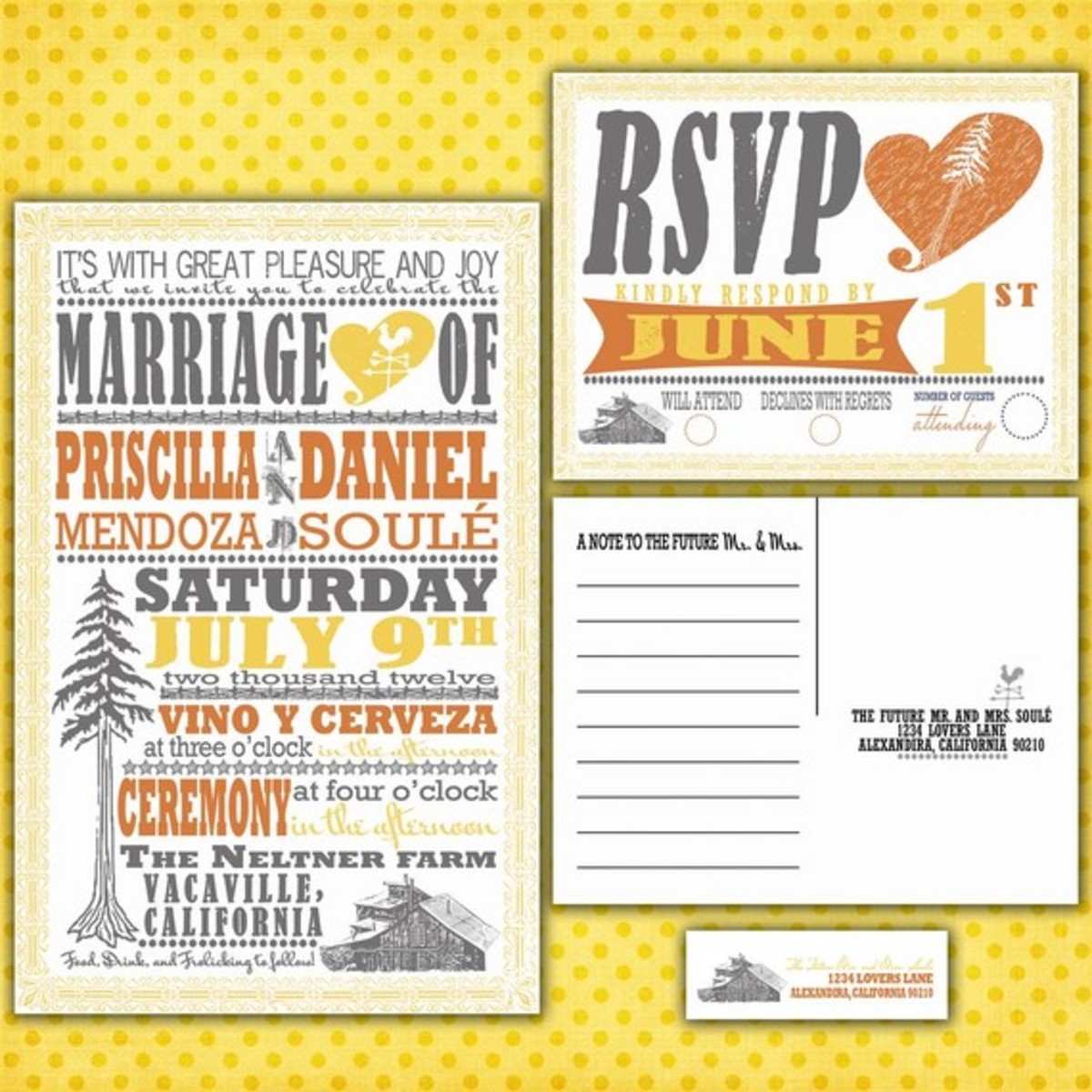If your venue name doesn't say BARN in it somewhere very prominently, you might want to enclose a separate card letting guests know. 