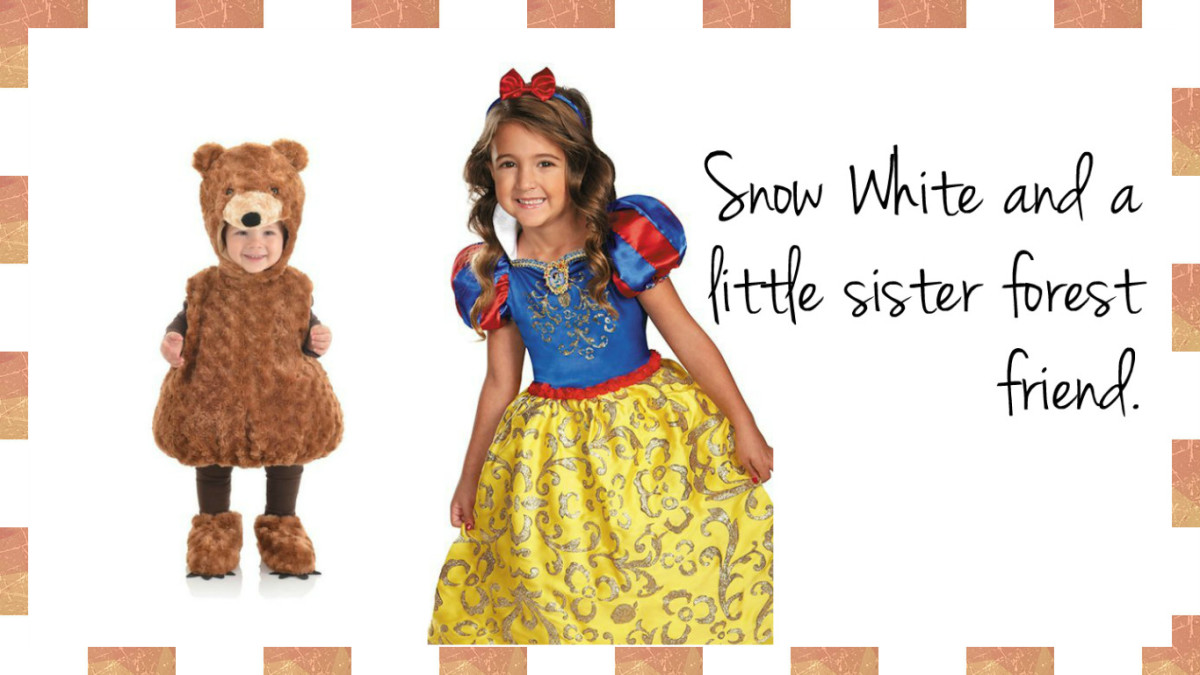 Younger siblings can dress up as Snow White's furry forest friends!