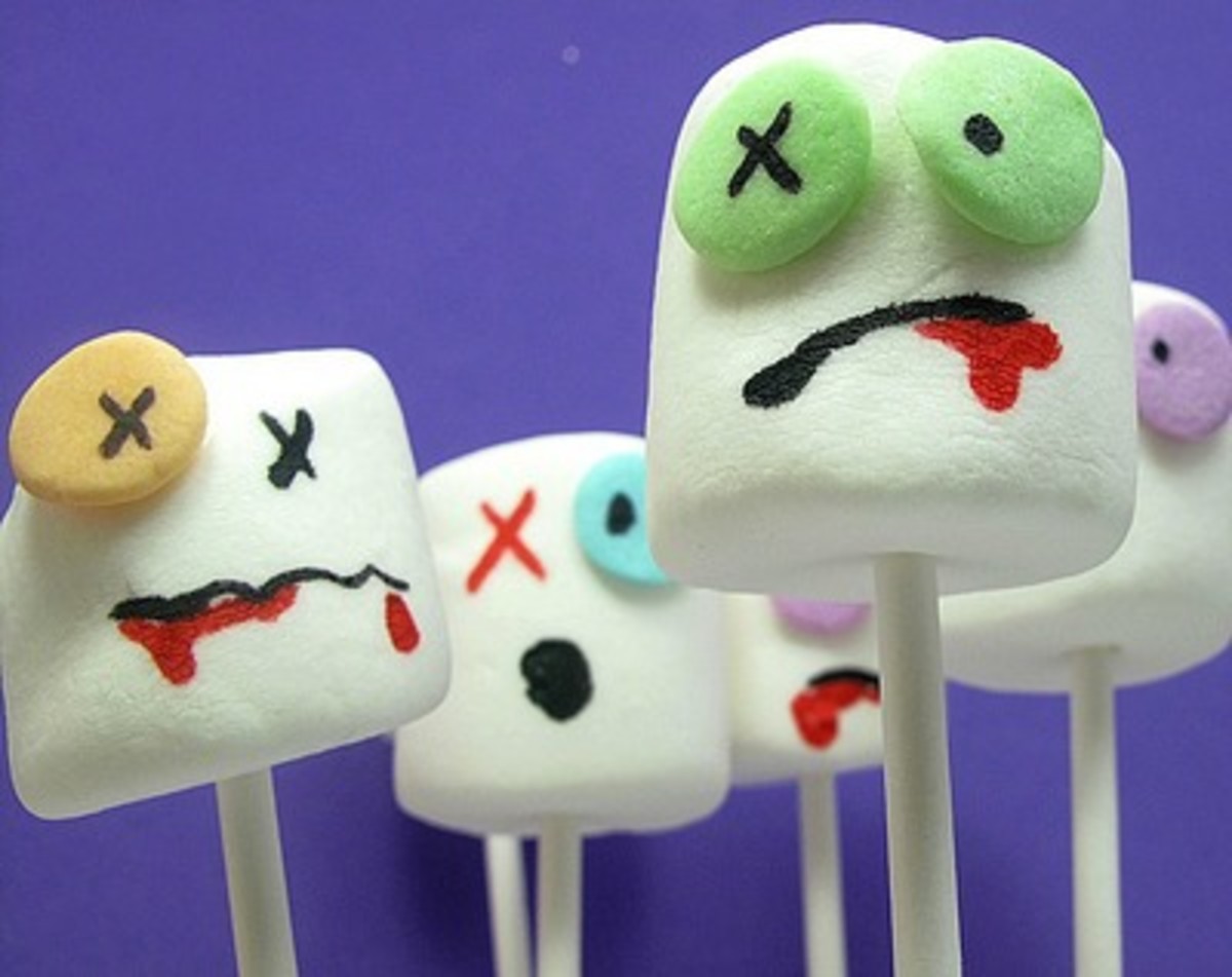You can create a whole army of adorable zombie marshmallow pops!