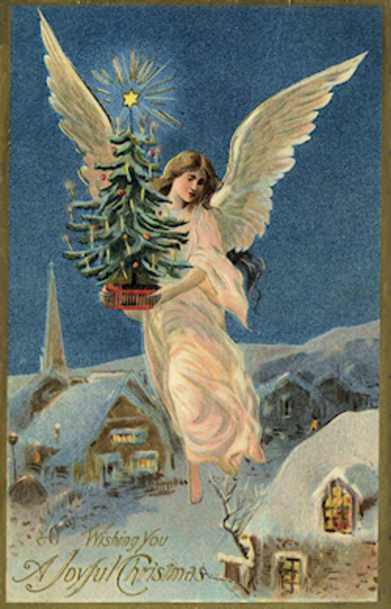 Рождественский ангел с елочкой