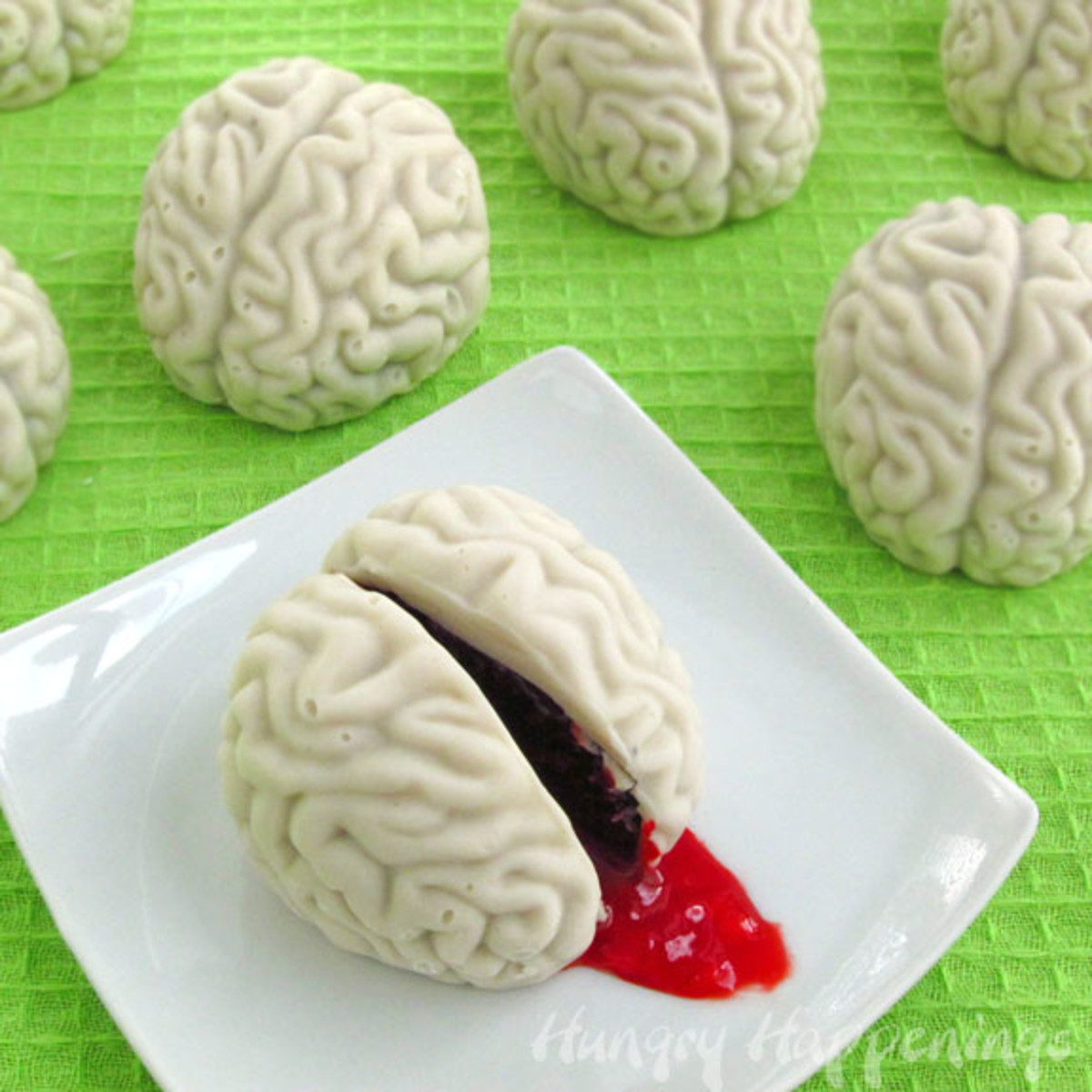 Cake Ball Brains Oozing Cherry Blood recipe from HungryHappenings.com