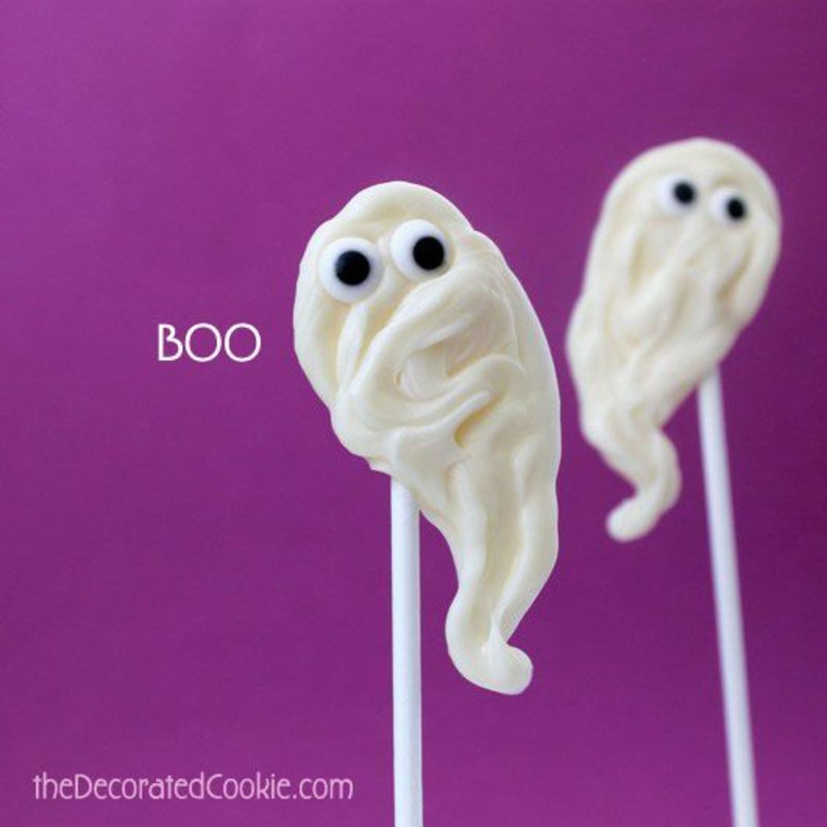 Easy white chocolate ghost pops