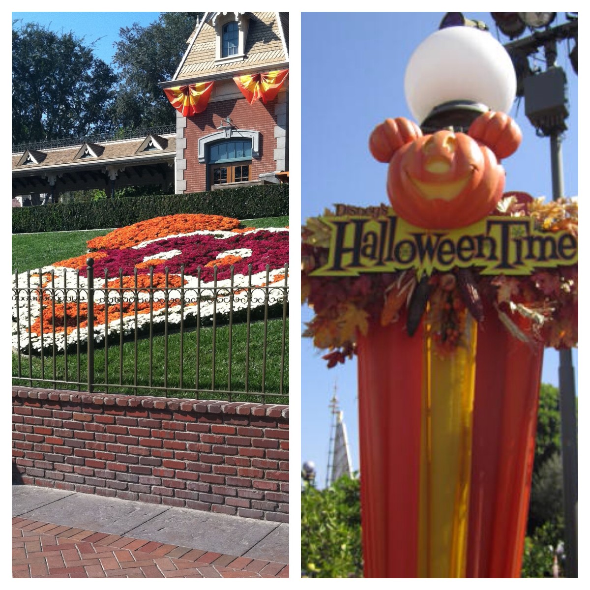 Halloween-themed Mickey decorations.