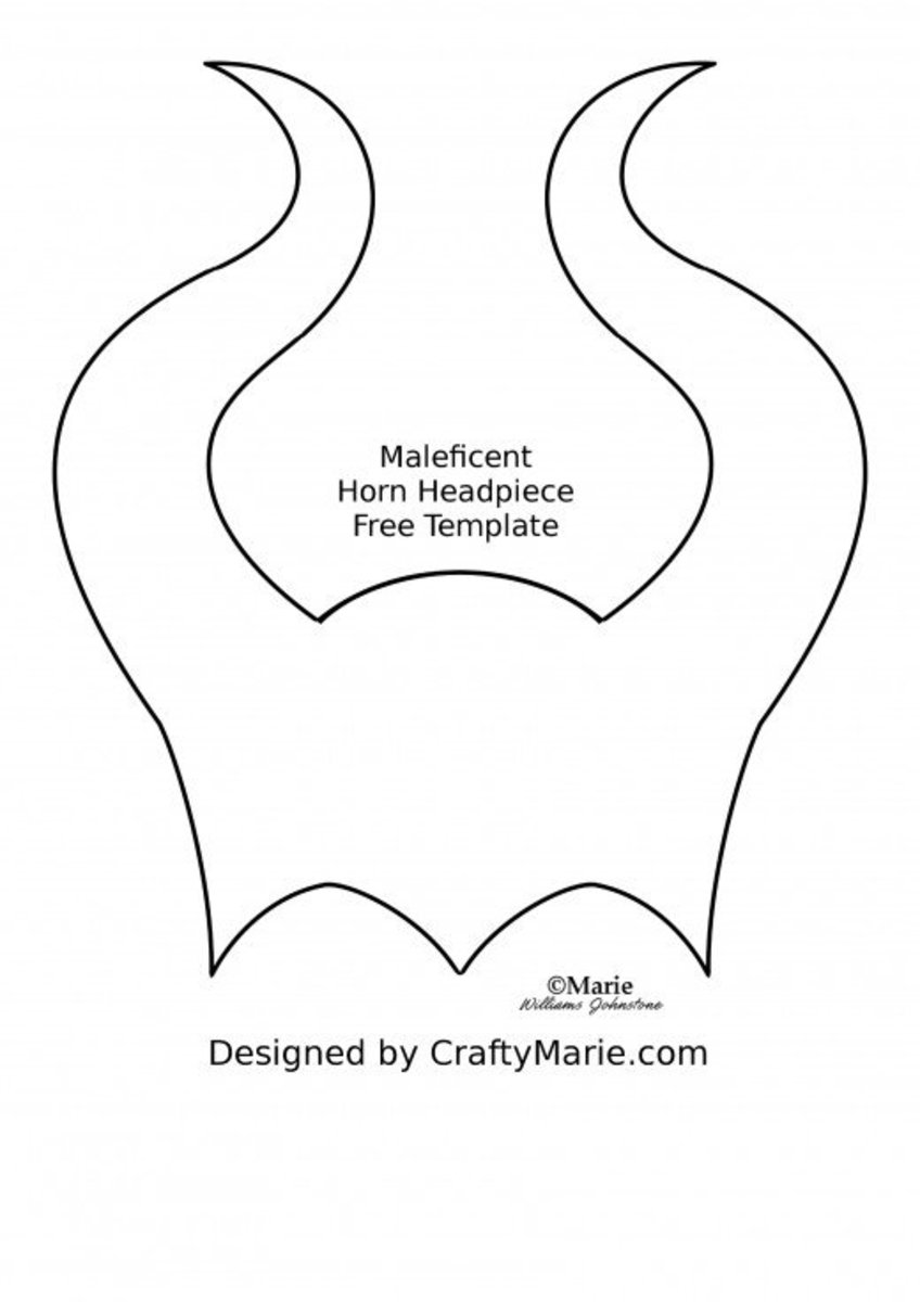 Free Pattern Template to Make Maleficent Horns Headpiece as a Headband or Mask