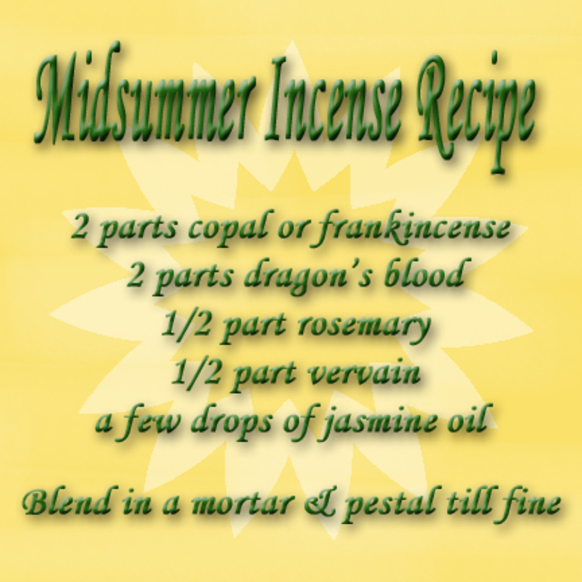 Summer solstice incense for Litha is easy to make at home.