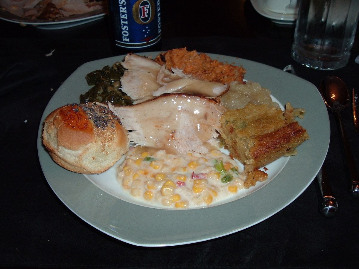 Thanksgiving meal on a plate