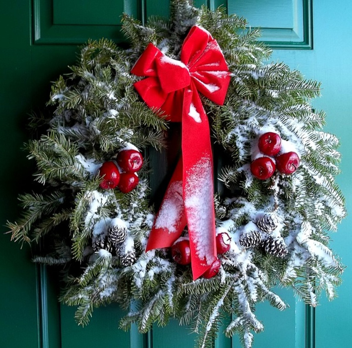 Festive wreath made with natural materials