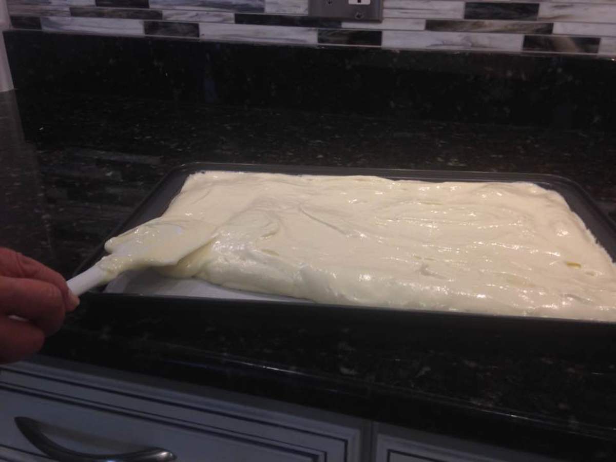 Ready to bake in long cake pan