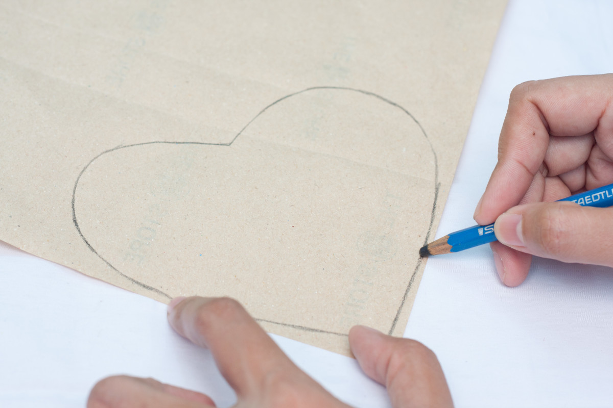 Step 2: Draw a heart shape onto your pattern paper.