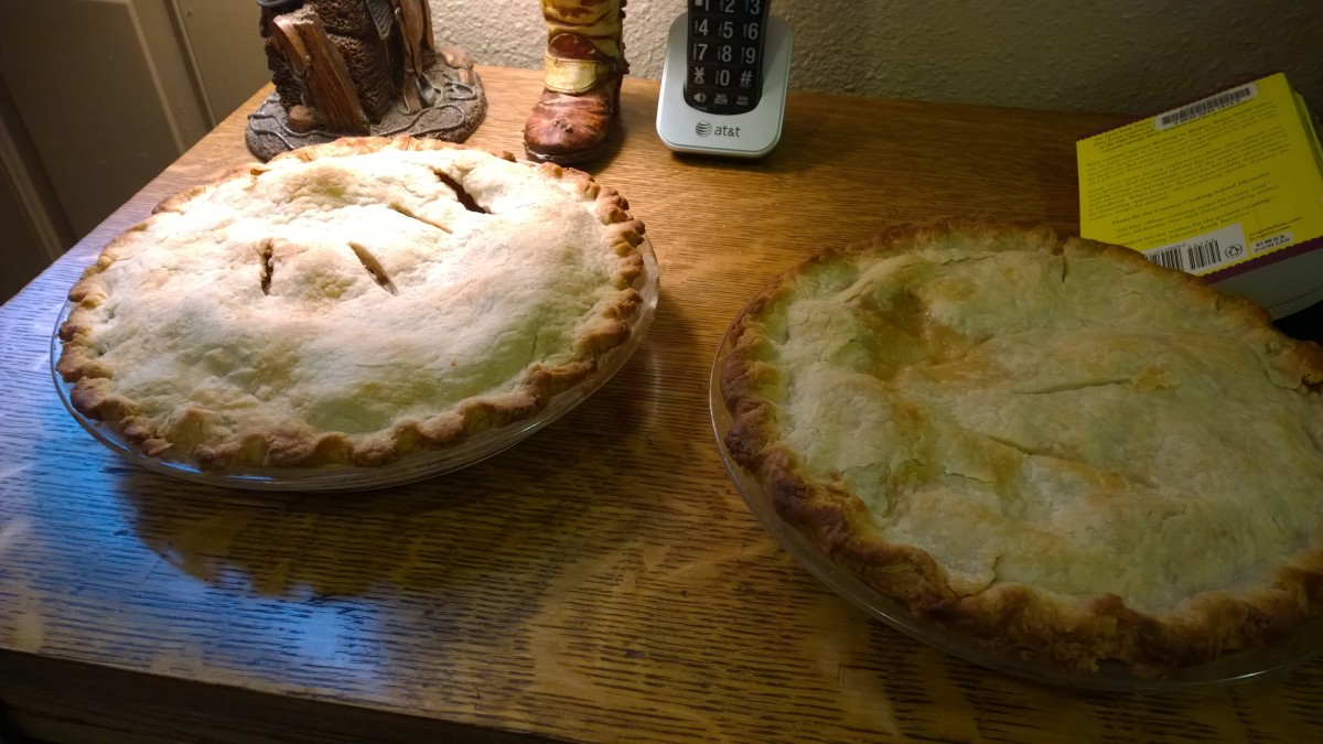 These pies were a little overdone, but the crusts were easy to chew, if a bit crumbly. The pies tasted great, and nobody seemed to notice or care.