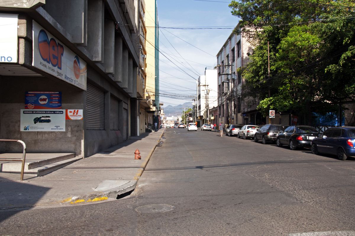 A busy street in Honduras on Semana Santa.