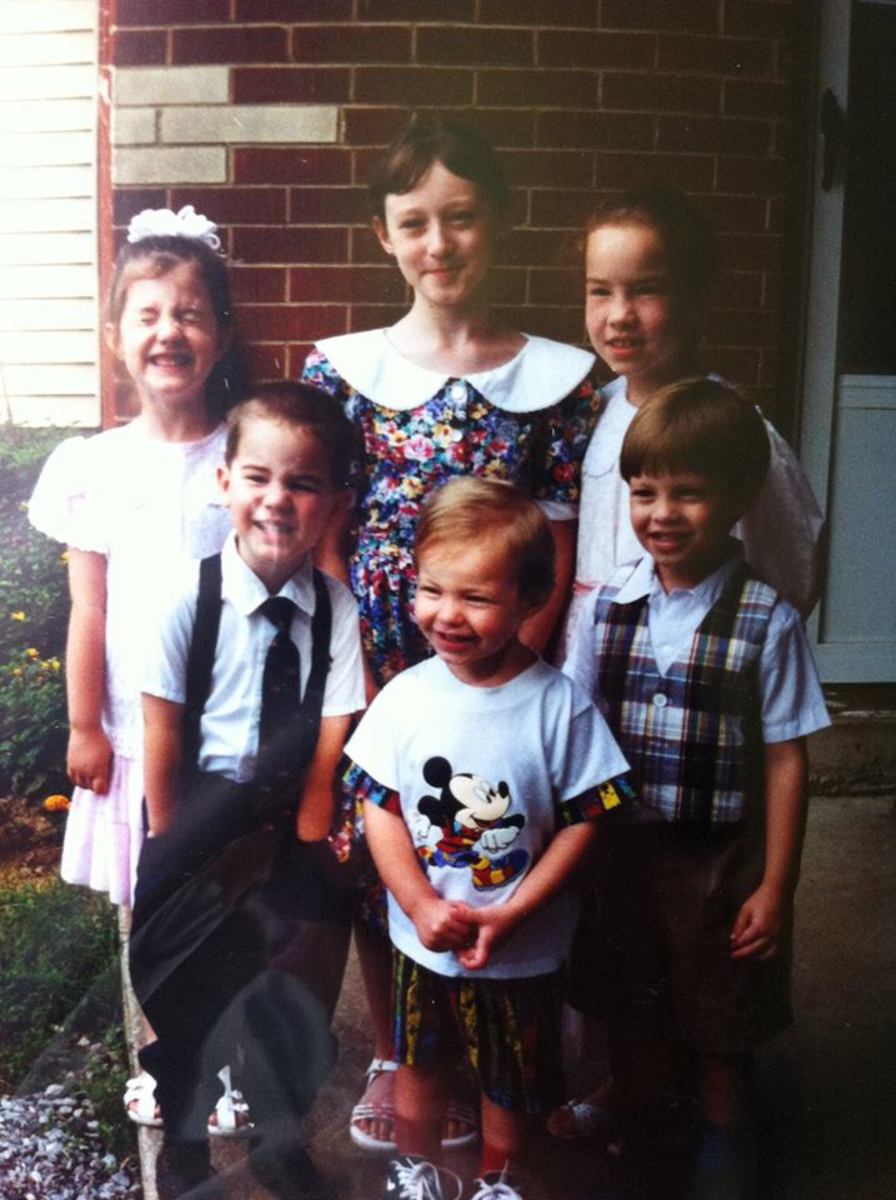 All dressed up for church with my siblings and cousins. We celebrated by wearing our best!