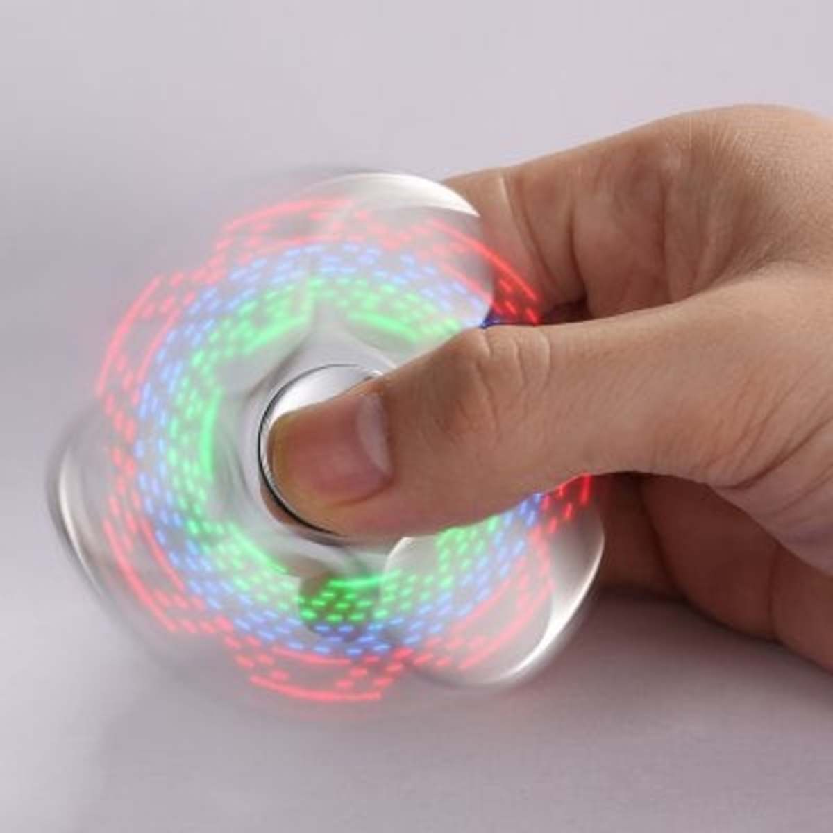 Electroplated Tri-bar Fidget Spinner with 18 Patterns LED Light