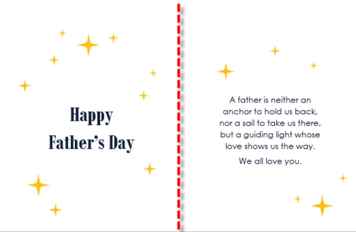 How To Create A Father S Day Card In Ms Word 16 Holidappy