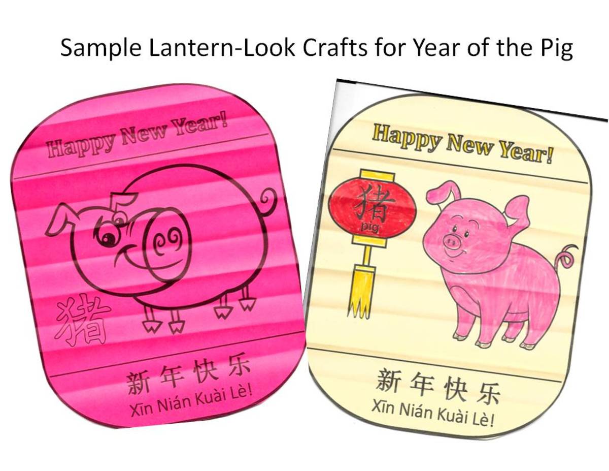 The lantern templates can be printed onto colored paper. Cut out along the heavy, solid line and accordion fold to give them the look of a paper lantern.