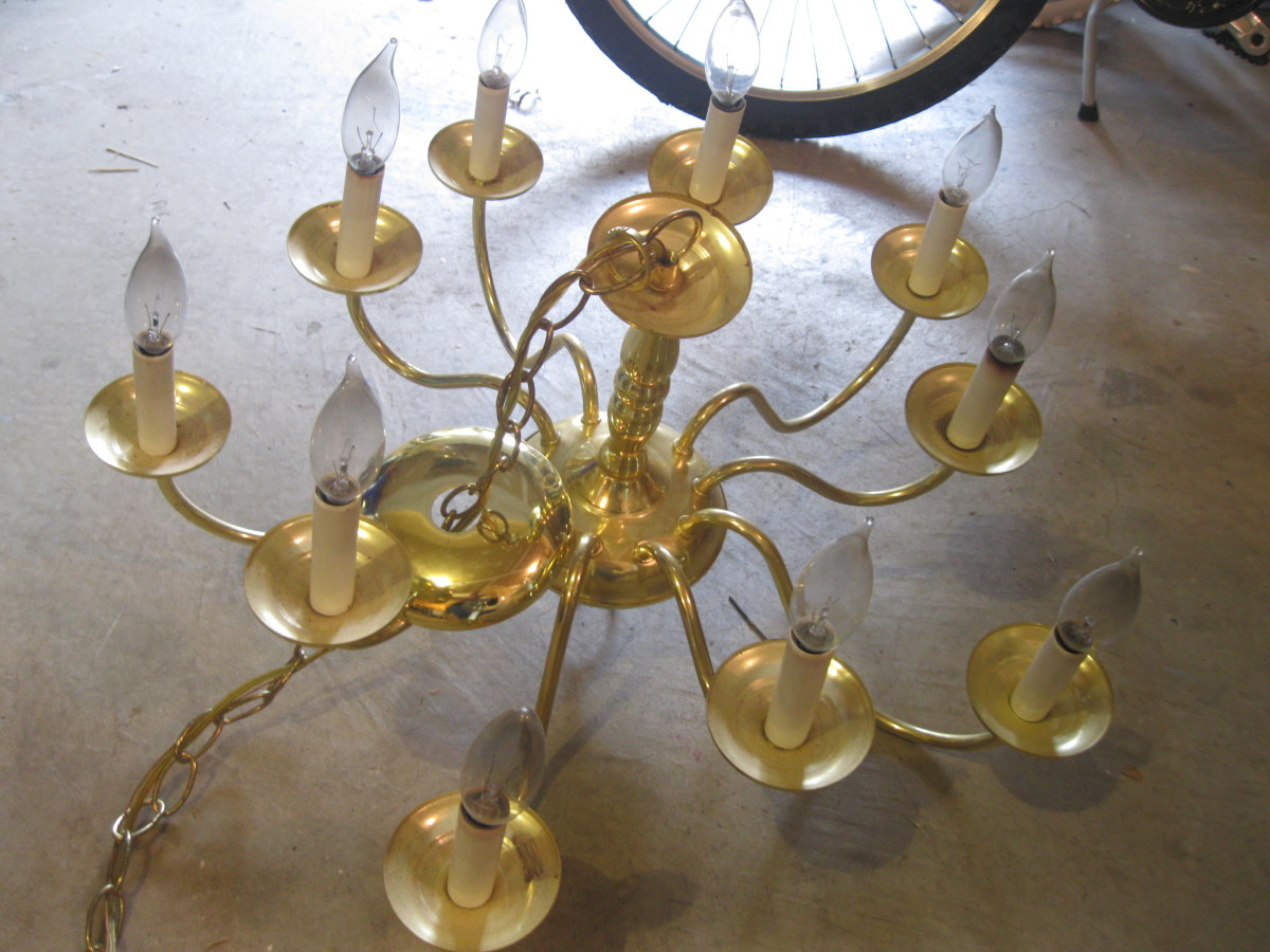 Our old candelabra before becoming a Halloween chandelier