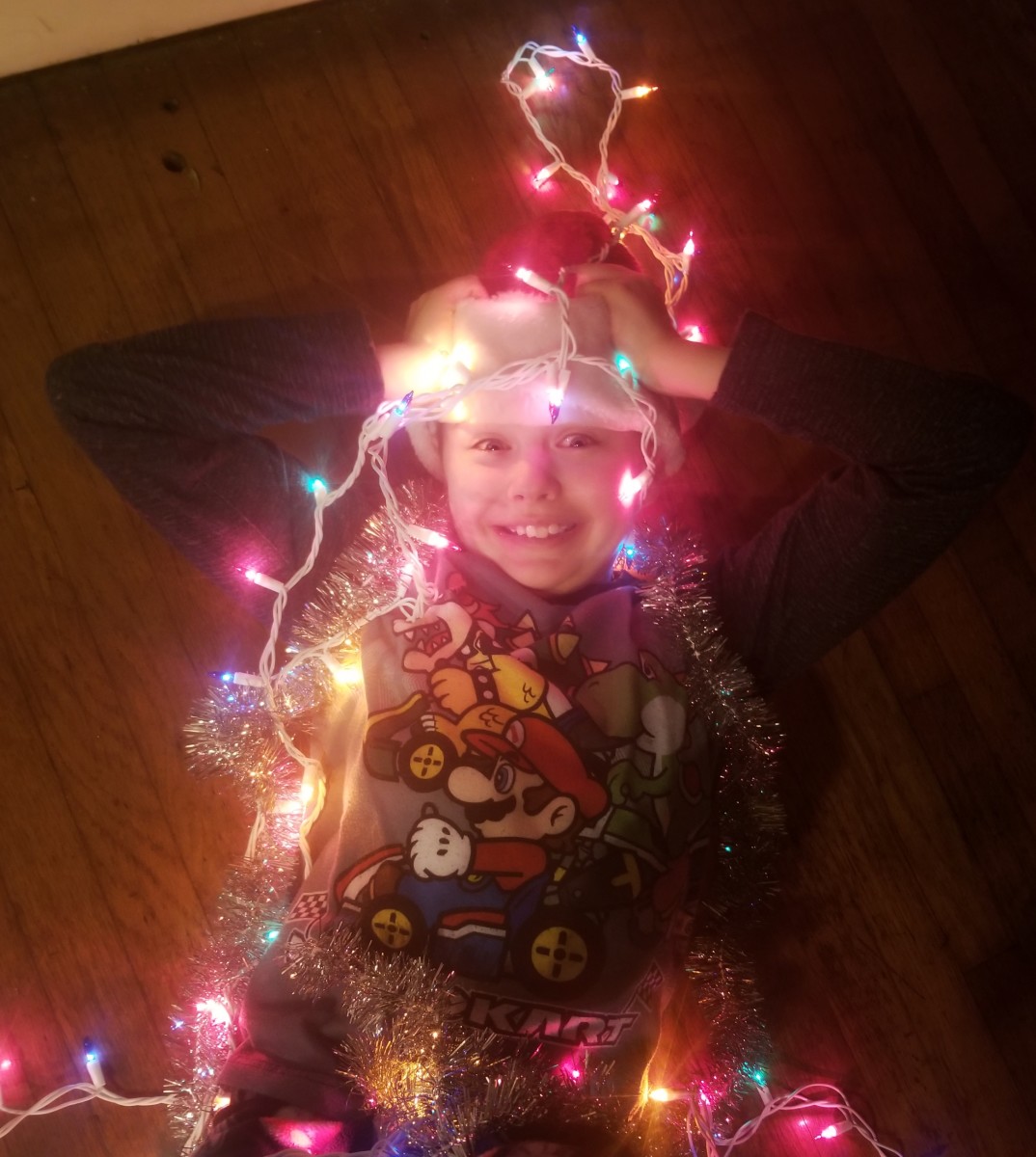 My son loves to decorate for Christmas.
