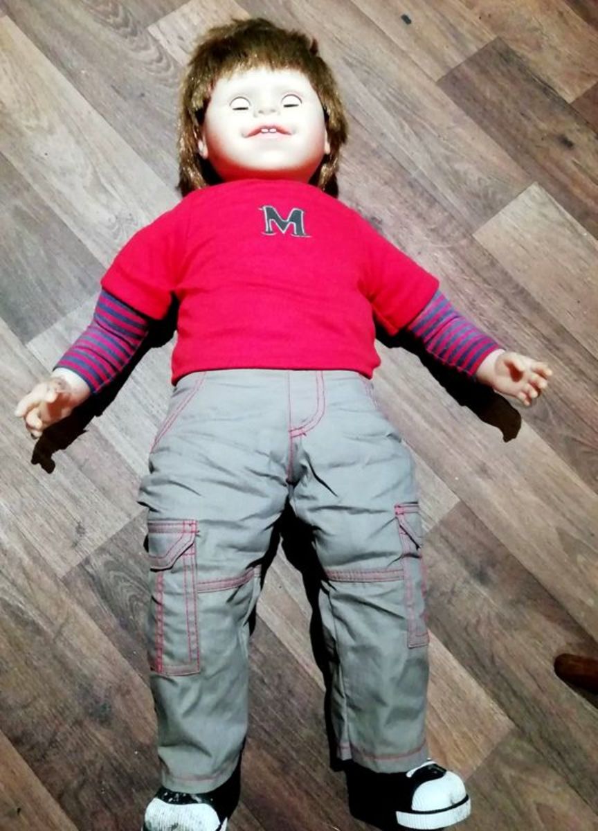 This is the toy doll I used to make my Chucky Halloween decoration. 