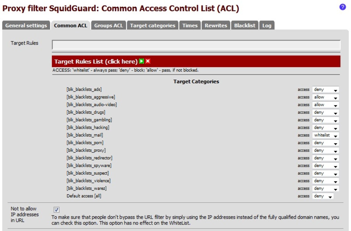 Editing the access control list