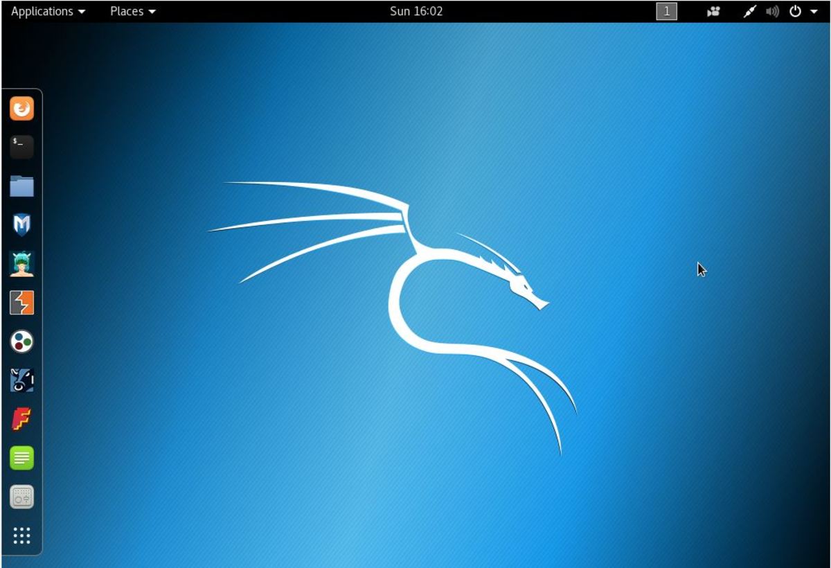 Kali Linux GUI desktop environment.