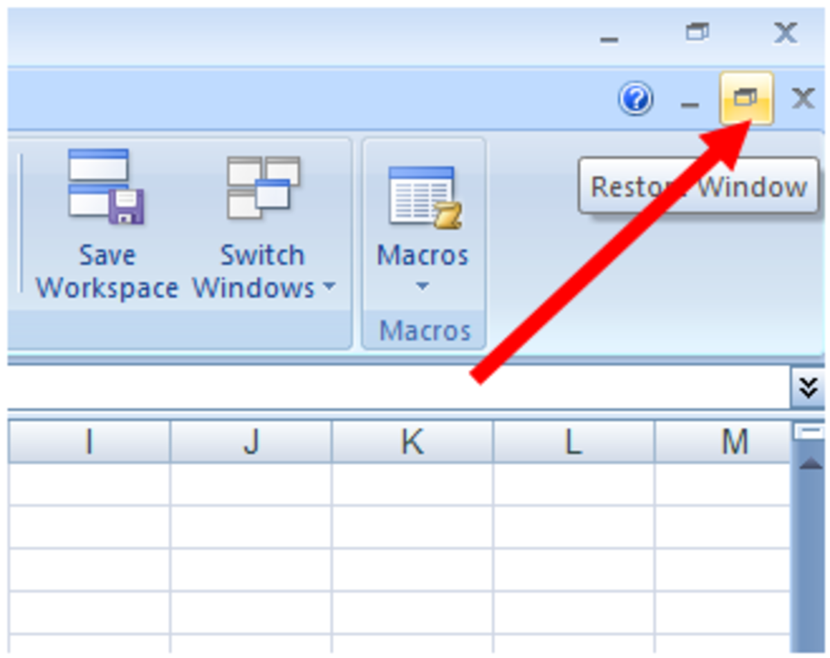 How to stop a workbook from taking the entire Excel 2007 or Excel 2010 window to allow two workbooks to be viewed at once.
