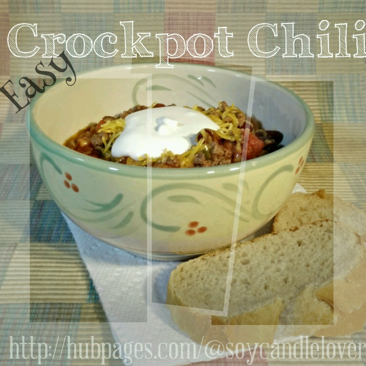 Serving suggestion:  A couple slices of crusty italian bread and a side salad make a complete and hearty  meal with this chili recipe.