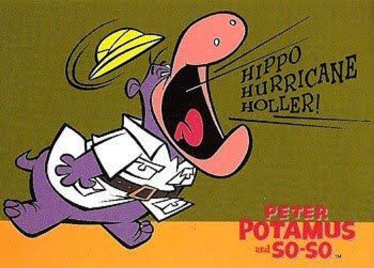 Peter Potamus performing his Hippo  Hurricane Holler.