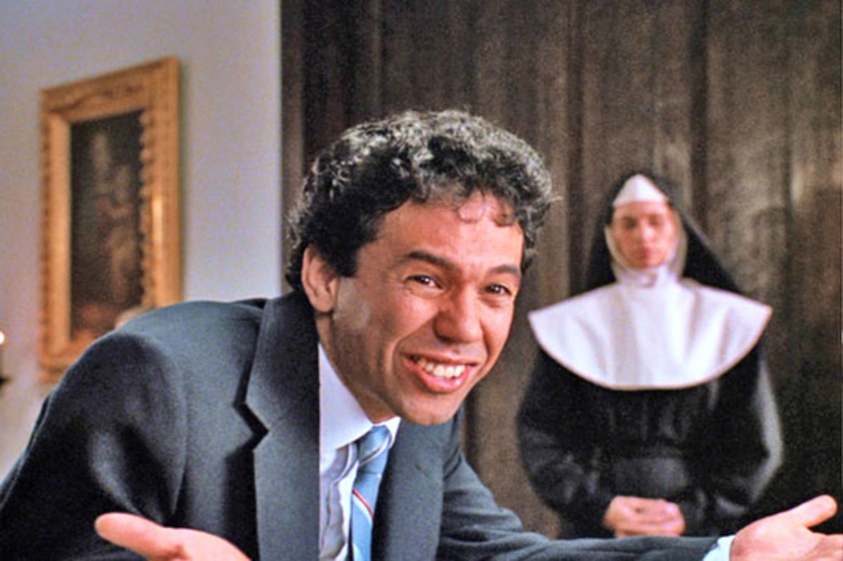 The nuns threaten the adoption agent (Gilbert Gottfried), who becomes desperate and decides to trick an unsuspecting couple into adopting Junior.