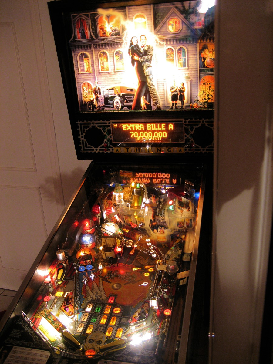 The Addams Family pinball machine - one of many pieces of merchandise based on the franchise.