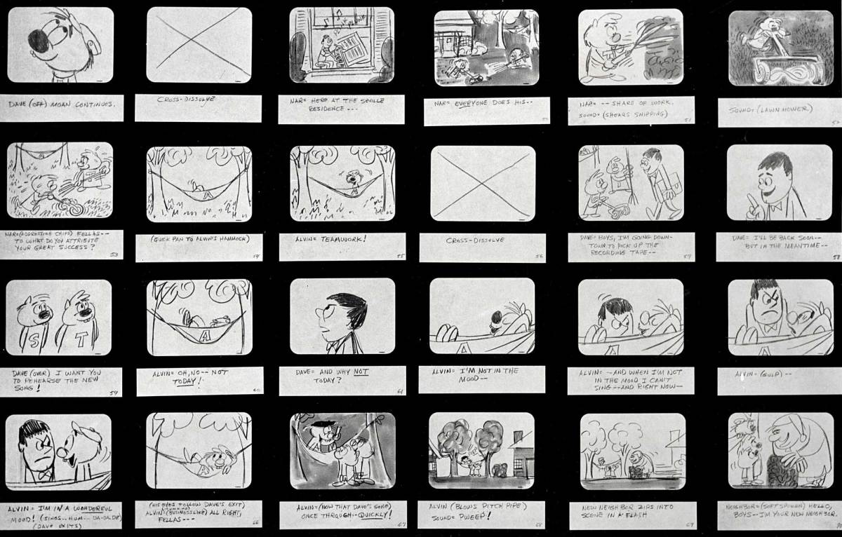 Pitch board for the pilot of The Alvin Show by Associate Producer, Leo Salkin