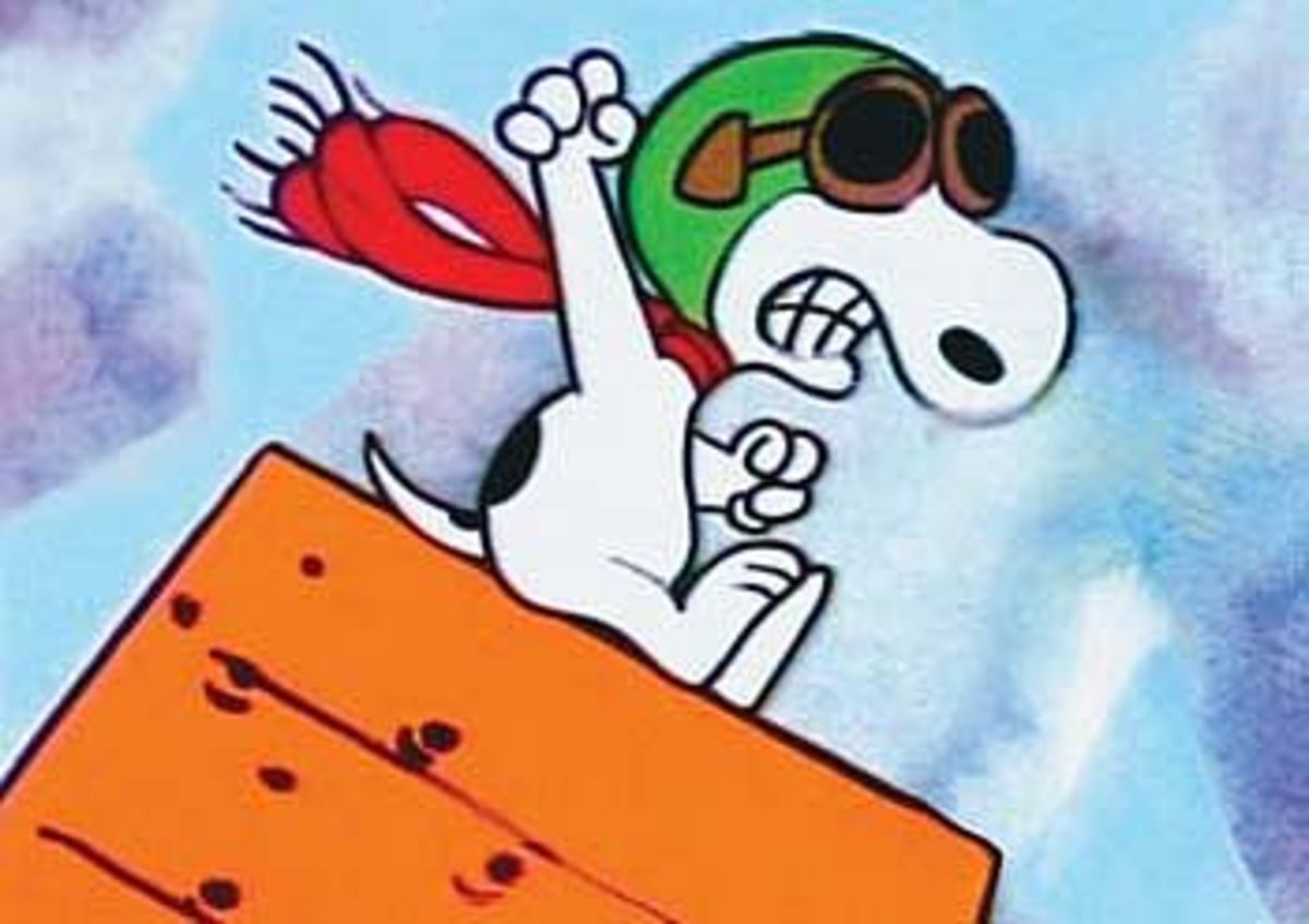 Snoopy's alter-ego, the World War I Flying Ace, made his animated debut in "Great Pumpkin"