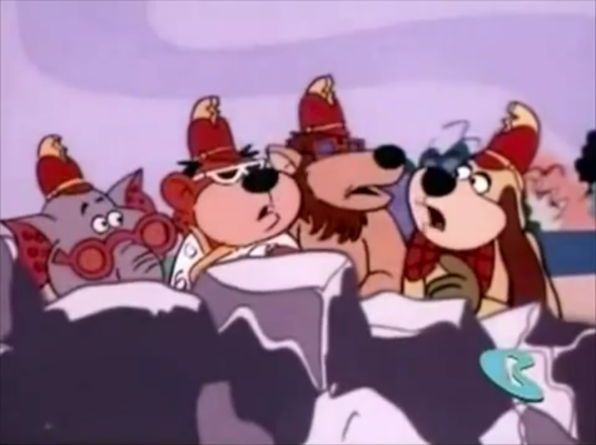 While also appearing in traditional live-action, the Banana Splits took on a more animated form in 1972's "The Banana Splits in Hocus Pocus Park."