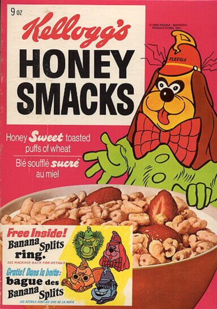 Feegle on a box of Honey Smacks.